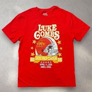 Luke Combs Jack Trice Stadium Ames Iowa 2026 Concert T-Shirt Mens Medium Red